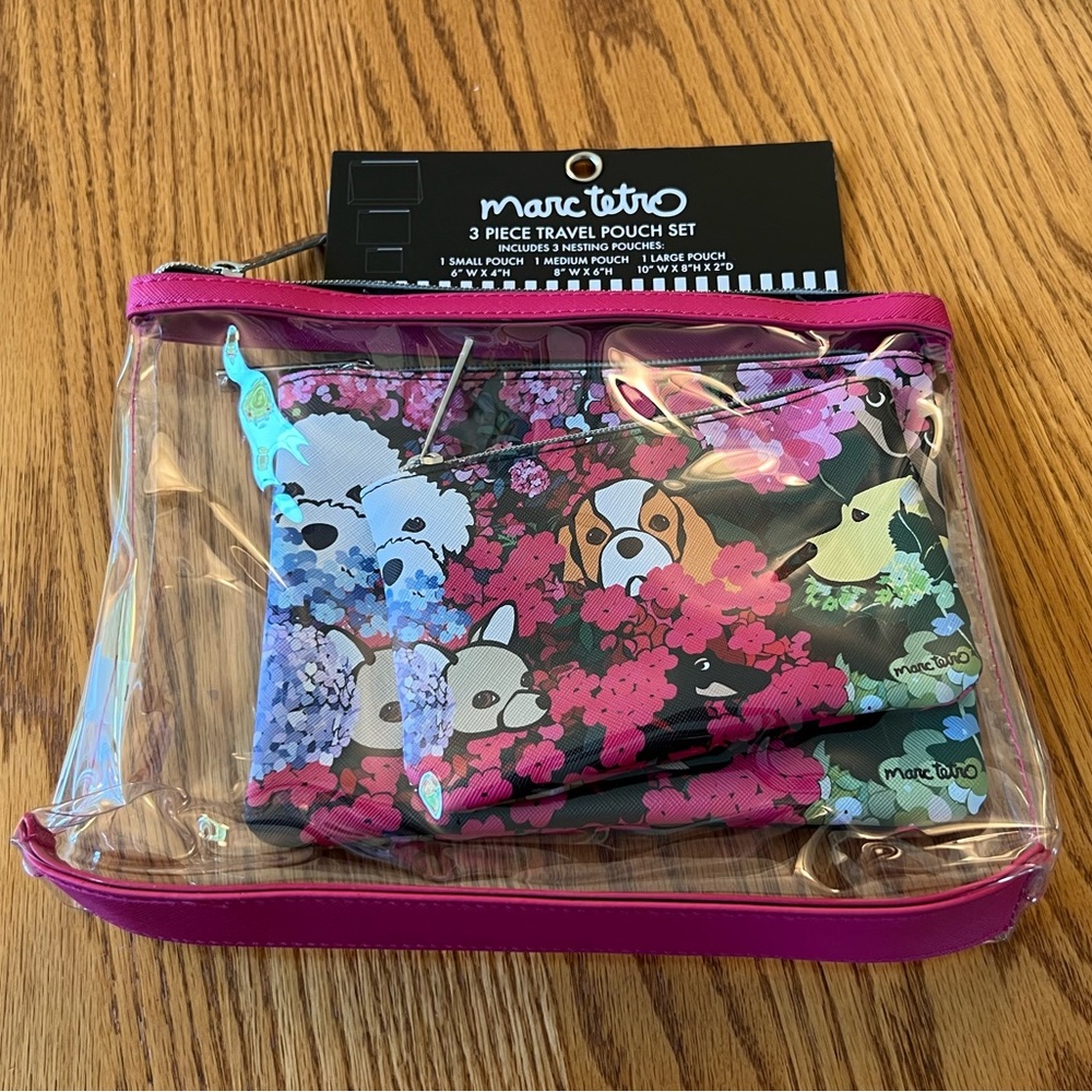 NWT Marc Tetro 3-Piece Travel Pouch Set